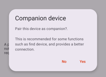 Gadgetbridge Companion Device Prompt